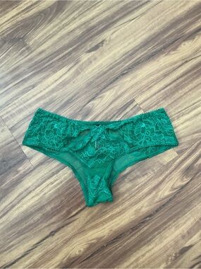 Victoria's Secret Emerald Green Lace Cheeky Panty